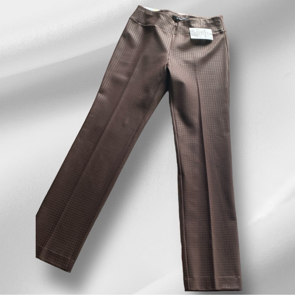 Insight Coffee Houndstooth Pull On Pants Size 8